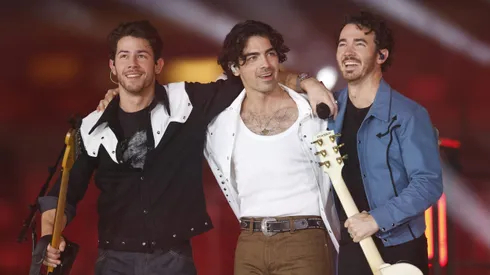 ARLINGTON, TEXAS - NOVEMBER 24: The Jonas Brothers perform during half time in the game between the New York Giants and the Dallas Cowboys at AT&T Stadium on November 24, 2022 in Arlington, Texas. (Photo by Wesley Hitt/Getty Images)