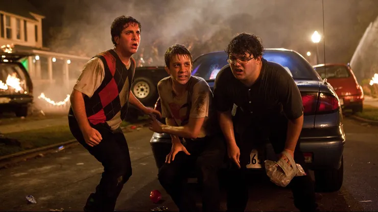 (L-r) OLIVER COOPER as Costa, THOMAS MANN as Thomas, and JONATHAN DANIEL BROWN as JB in Warner Bros. Pictures comedy PROJECT X, a Warner Bros. Pictures release.