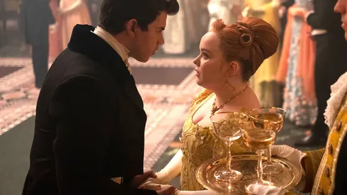 Penélope Featherington (Nicola Coughlan) y Colin Bridgerton (Luke Newton) en Bridgerton.