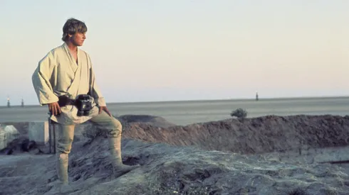 American actor Mark Hamill on the set of Star Wars: Episode IV - A New Hope written, directed and produced by Georges Lucas. (Photo by Sunset Boulevard/Corbis via Getty Images)