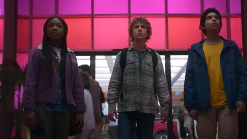 Ellos son los protagonistas de la serie, Annabeth (Leah Sava Jeffries), Percy (Walker Scobell) y Grover (Aryan Simhadri)