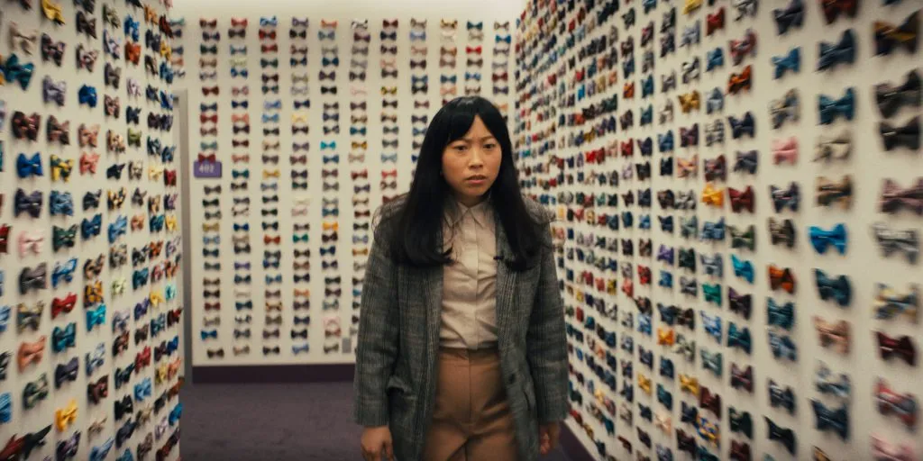Awkwafina como Anne Yum en QUIZ LADY de 20th Century Studios, en exclusiva en Dtar+. Fotografía cortesía de 20th Century Studios. 2023 20th Century Studios. Todos los derechos reservados.