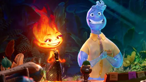 Ember y Wade, los protagonistas de Elementos, la más reciente película animada de Pixar.