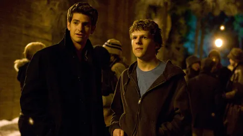 Jesse Eisenberg y Andrew Garfield en La Red Social.
