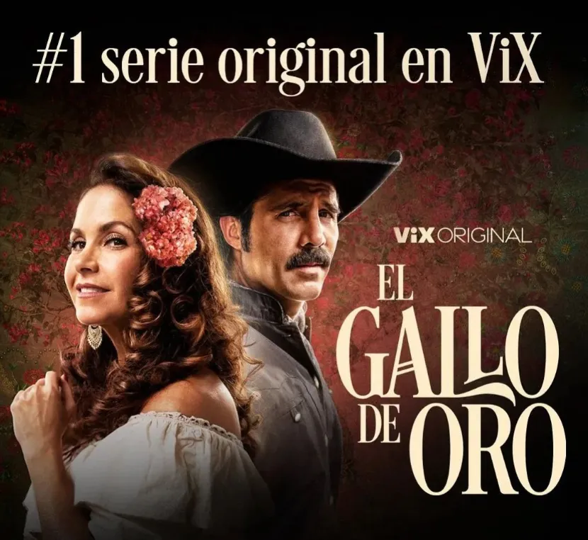 Lucero y José Ron protagonizan esta historia, junto a Plutarco Haza. Imagen: @elgallodeoro:vix.