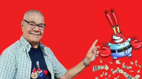 Luis Pérez Pons posando al lado de su personaje más famoso, en un diseño hecho por él mismo para su perfil de Instagram.