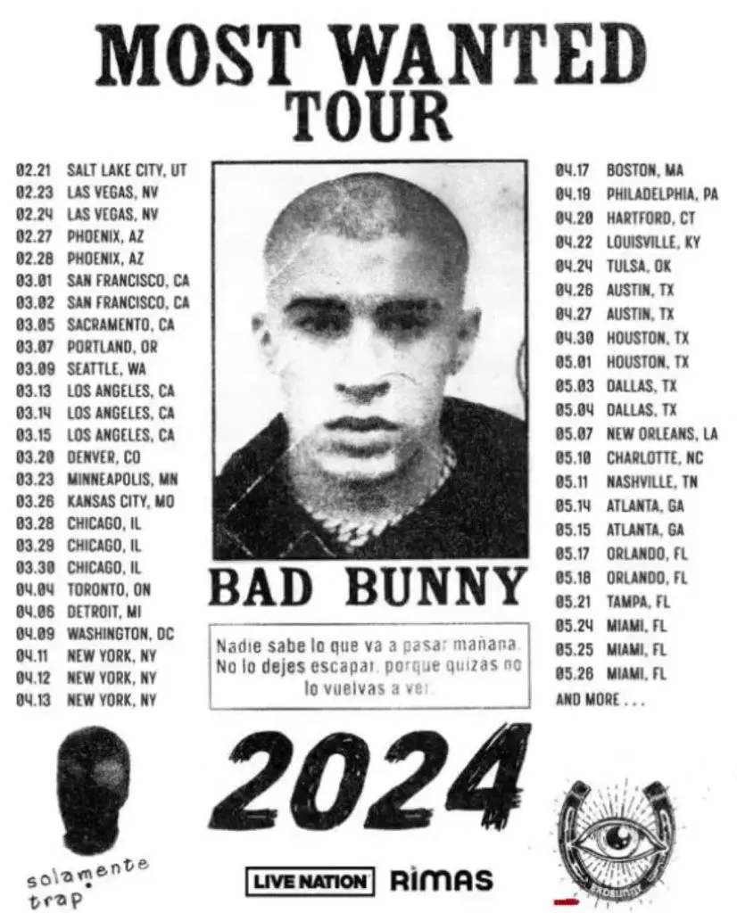 Las ciudades en las que se presentará Bad Bunny.