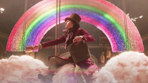 Timothée Chalamet como Willy Wonka.