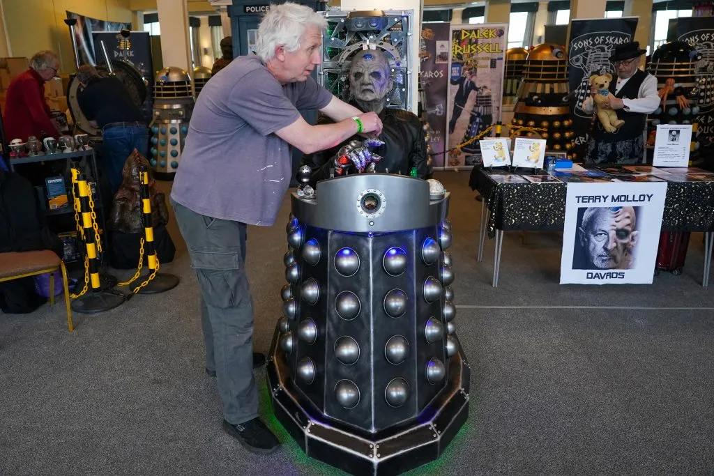 Imagen de una reproducción de Davros, hecha para una convención de ciencia ficción en Inglaterra. Imagen: Getty Images.
