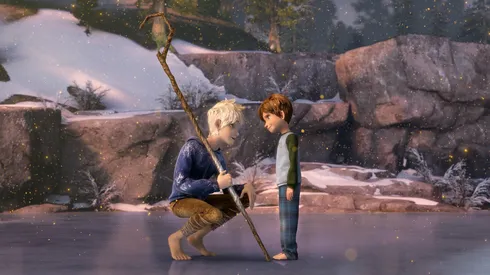 (Left to right) Jack Frost (Chris Pine) convinces Jamie (Dakota Goya) to believe in the Guardians in DreamWorks Animation's RISE OF THE GUARDIANS to be released by Paramount Pictures. RG-013