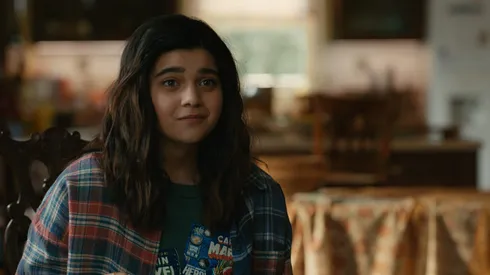 Iman Vellani as Ms. Marvel/Kamala Khan in Marvel Studios' THE MARVELS. Photo courtesy of Marvel Studios. © 2023 MARVEL.