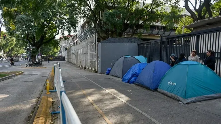 El campamento de las fans de Taylor Swift.