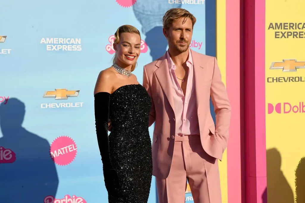 Margot Robbie y Ryan Reynolds en la premier de Barbie, en Los Ángeles, California. Imagen: Getty Images.