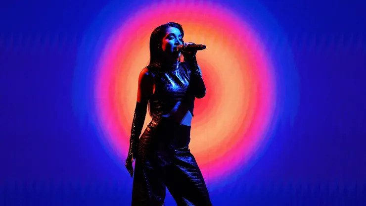 LAS VEGAS, NEVADA - APRIL 03: María Becerra performs onstage during the 64th Annual GRAMMY Awards at MGM Grand Garden Arena on April 03, 2022 in Las Vegas, Nevada. (Photo by Rich Fury/Getty Images for The Recording Academy)