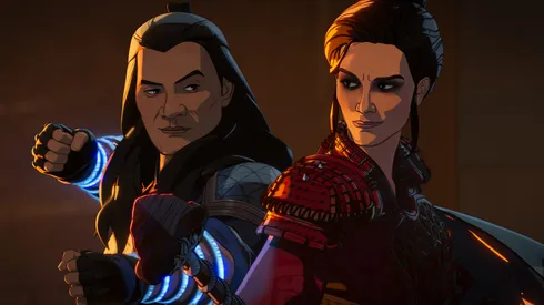 (L-R): Xu Wenwu and Hela in Marvel Studios' WHAT IF…?, Season 2 exclusively on Disney+. © 2023 MARVEL.