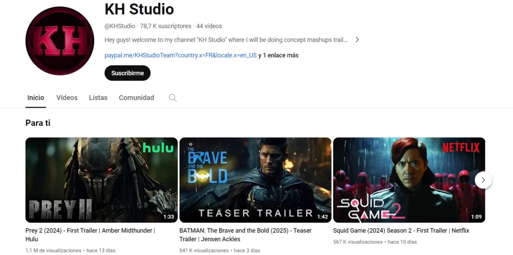 Así es como luce el canal de YouTube del cual salió el tráiler de Volver al Futuro 4. Imagen: YouTube.