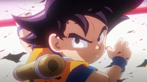 Gokú en medio de su encuentro con los nuevos villano de la historia, en Dragon Ball Daima.