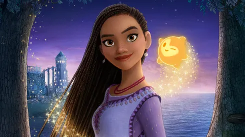 Asha junto a estrellas, los protagonistas de Wish, El Poder de los Deseos, de Disney.