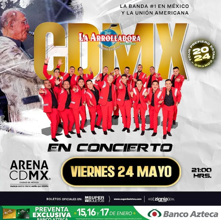 La venta general de boletos para este concierto empezará este 18 de enero. Imagen: @arenacdmx.