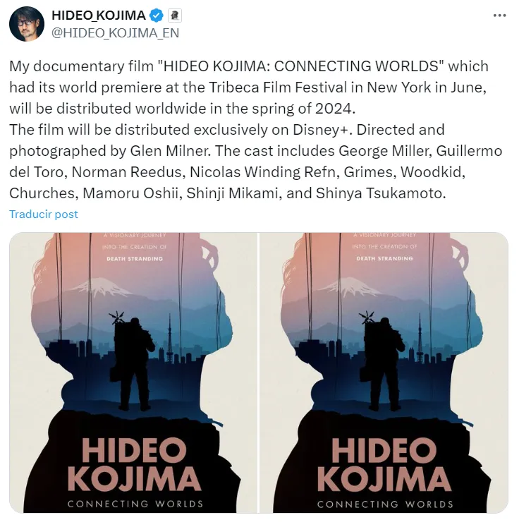 Fue a través de su cuenta de X que Kojima reveló la información sobre su documental. Imagen: @hideo_kojima_en.