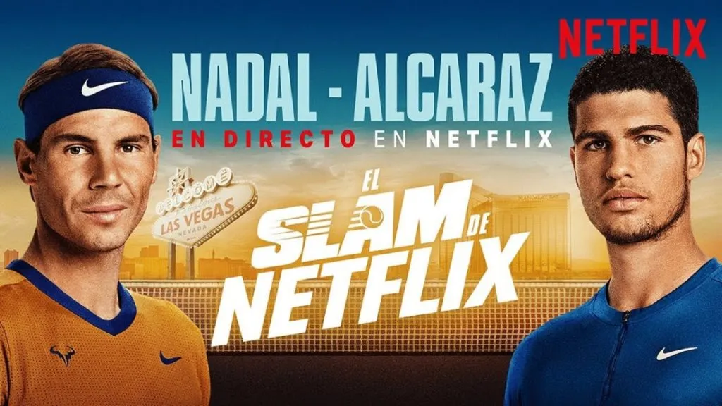 Rafa Nadal vs. Carlos Alcaraz se enfrentarán en el Slam de Netflix.