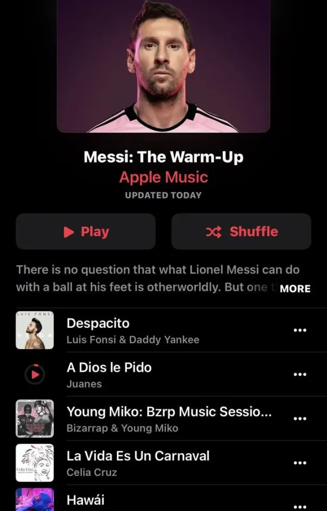 La playlist de Messi se volvió viral en el mundo entero.