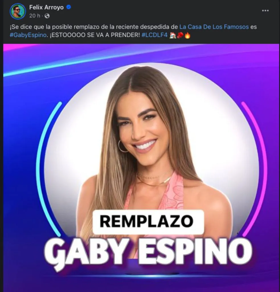 Los rumores de que Gaby Espino entrará a La Casa de los Famosos 2024 han surgido en redes sociales.