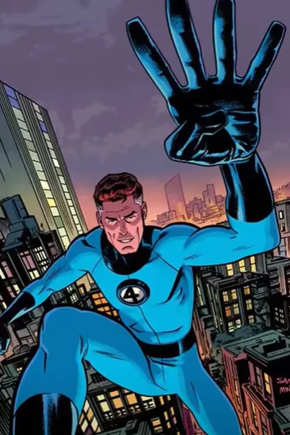 El Sr. Fantástico tiene la habilidad de estirarse a voluntad, pero su arma más poderoso sin duda alguna es su inteligencia. Imagen: @lacajageek.