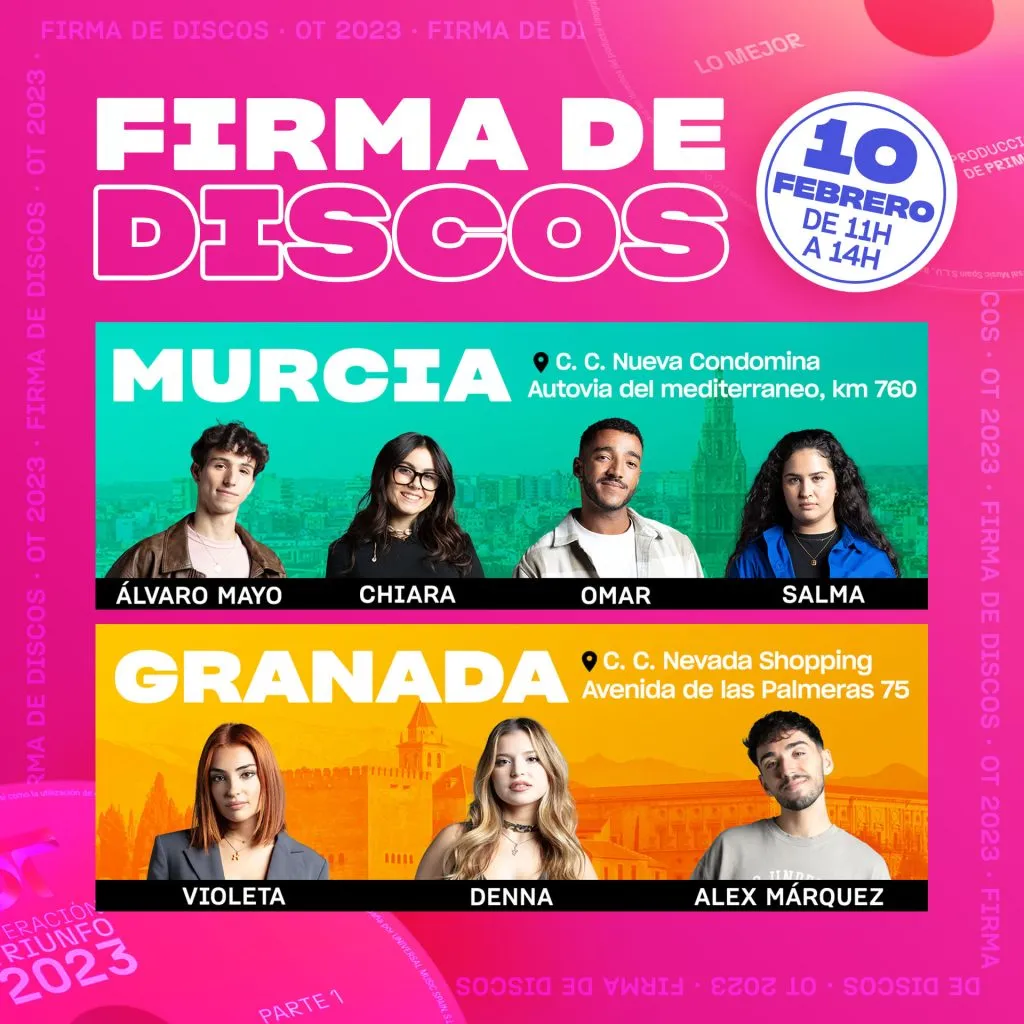 Llegan las firmas de Operación Triunfo España 2024 en Granada y Murcia.
