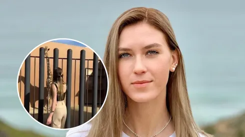 Nirvana Hank tiene una jirafa en su casa