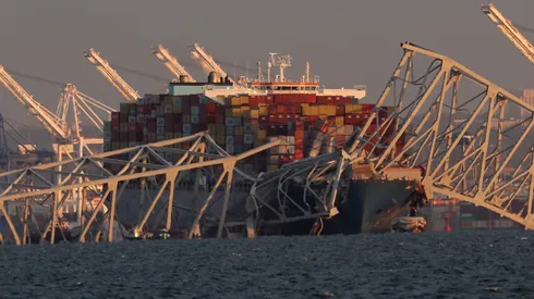 El derrumbe de película en Baltimore.