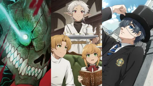 Tres de los títulis destacados que llegarán a Crunchyroll en abril de 2024.