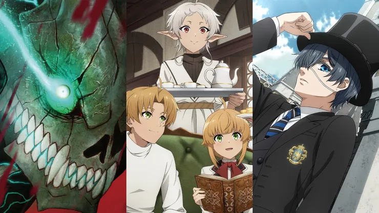 Tres de los títulis destacados que llegarán a Crunchyroll en abril de 2024.