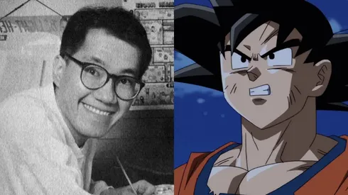 Akira Toriyama junto a su más grandes creación Son Gokú, el protagonista de la saga Dragon Ball.