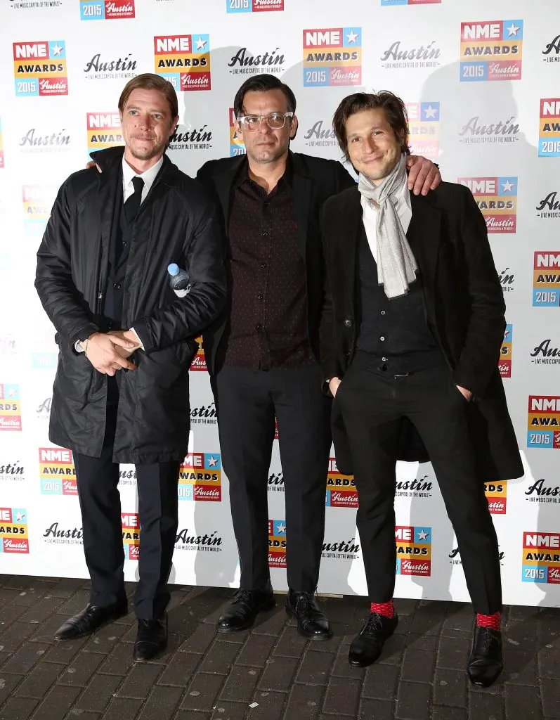 Paul Banks, Sam Fogarino y Daniel Kessler de Interpol. Imagen: Getty Images.