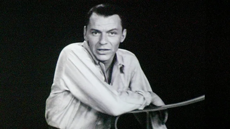 NEW YORK - OCTOBER 14: The image of singer Frank Sinatra appears on 40 foot high movable panels and screens during rehearsals for the "Sinatra: His Voice. His World. His Way" gala opening night October 14, 2003 in New York City. "Sinatra: His Voice. His World. His Way" is the first officially licensed and sanctioned, live theatrical stage production bringing Frank Sinatra back to Radio City Music Hall and is presented by Cablevision"s Radio City Entertainment, Sinatra Enterprises and founding sponsors, American Express. (Photo by Evan Agostini/Getty Images)