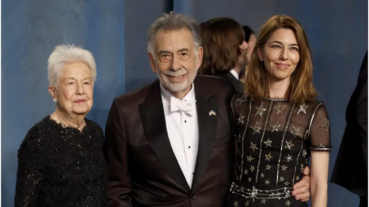 BEVERLY HILLS, CALIFORNIA - MARCH 27: (L-R) Eleanor Coppola, Francis Ford Coppola, and Sofia Coppola attend the 2022 Vanity Fair Oscar Party hosted by Radhika Jones at Wallis Annenberg Center for the Performing Arts on March 27, 2022 in Beverly Hills, California. (Photo by Frazer Harrison/Getty Images)