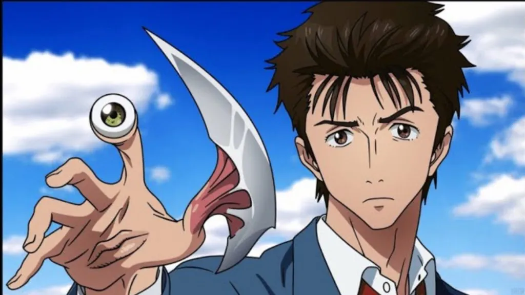 Shinichi Izumi protagonista del manga y anime, aparece al final de Parasyte: Los grises