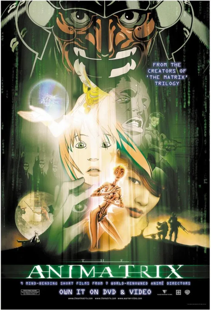 El poster promocional de Animatrix, con el que se lanzó la antología. Imagen: Filmaffinity.