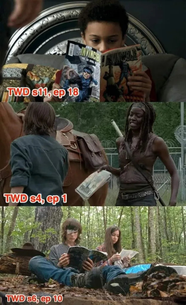 Los comics de Invincible en The Walking Dead. (Facebook)