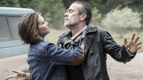 Lauren Cohan y Jeffrey Dean Morgan en The Walking Dead, Dead City.