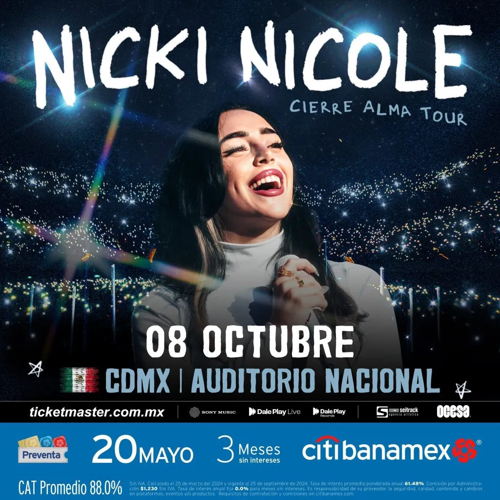 Se revelaron detalles de boletos paraNicki Nicole en el Auditorio Nacional de la Ciudad de México.