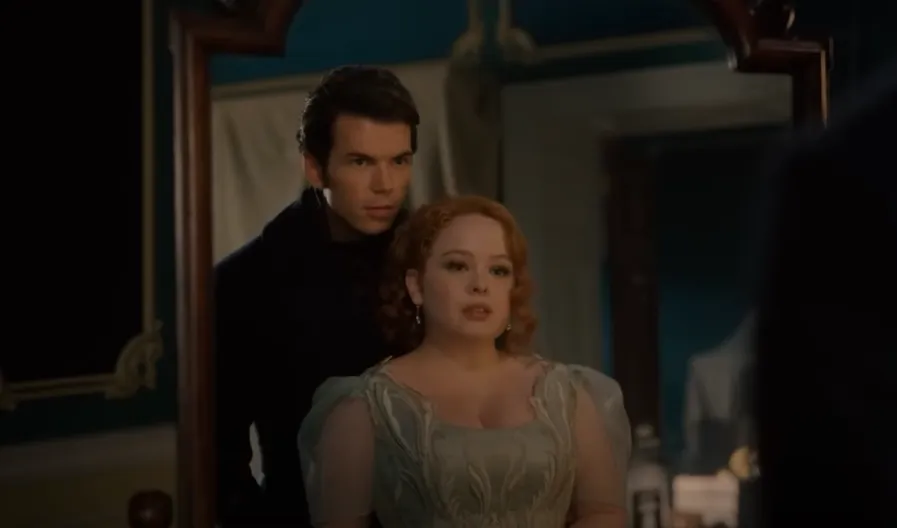 Colin y Penelope encendieron pasiones con su escena íntima en Bridgerton. Imagen: @NetflixLATAM.