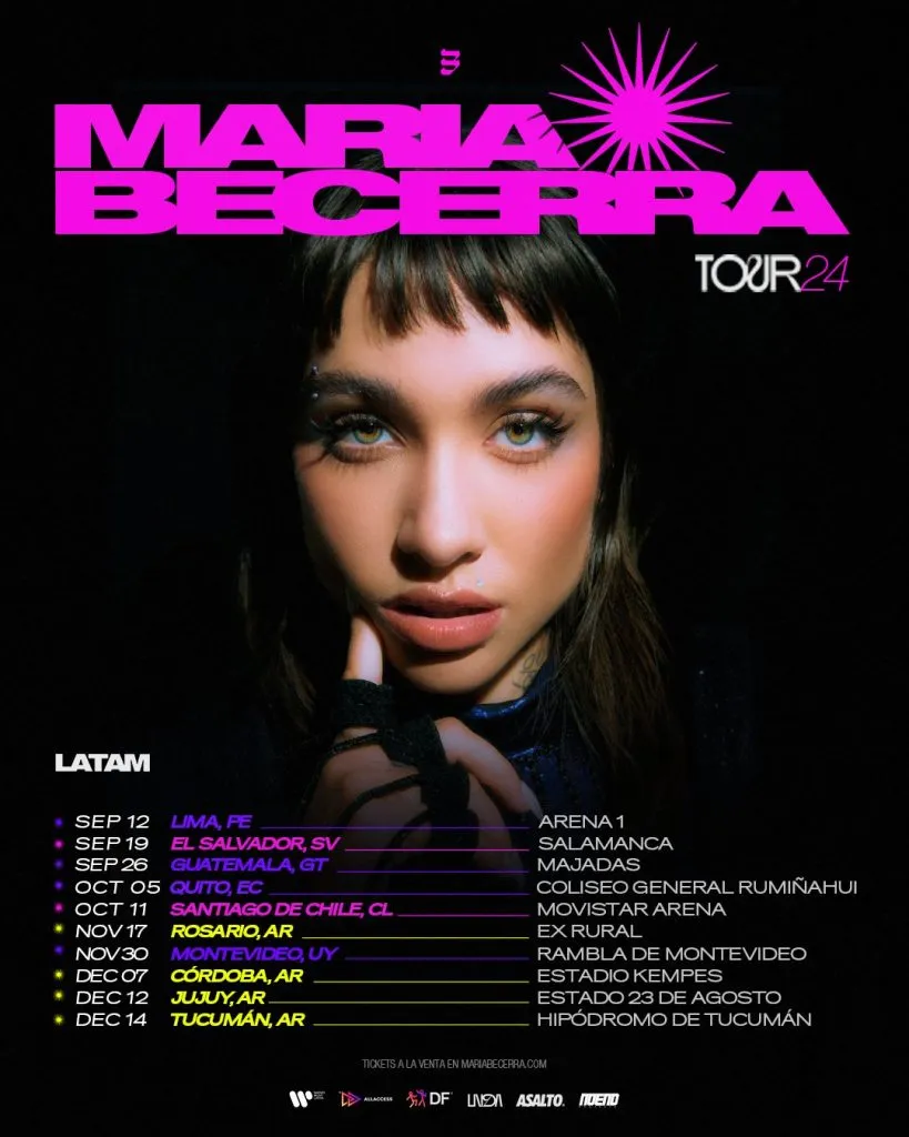 Las fechas de María Becerra en Latinoamérica y Argentina.