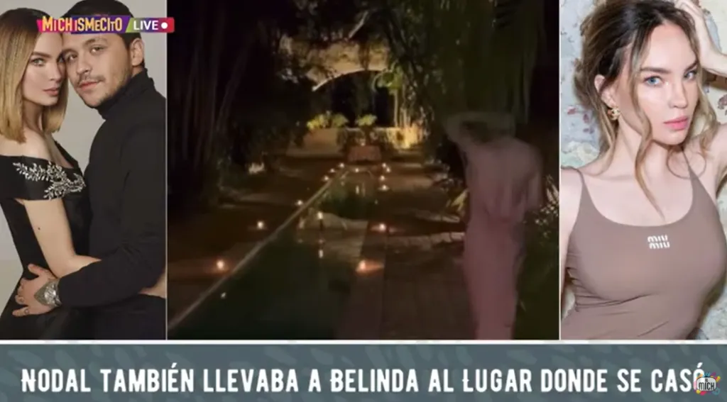 Y este fue el fragmento del video transmitido en el canal ya mencionado, en el que se detalla que Nodal ya había estado ahí antes, pero con Belinda Imagen: @ElMichTv.