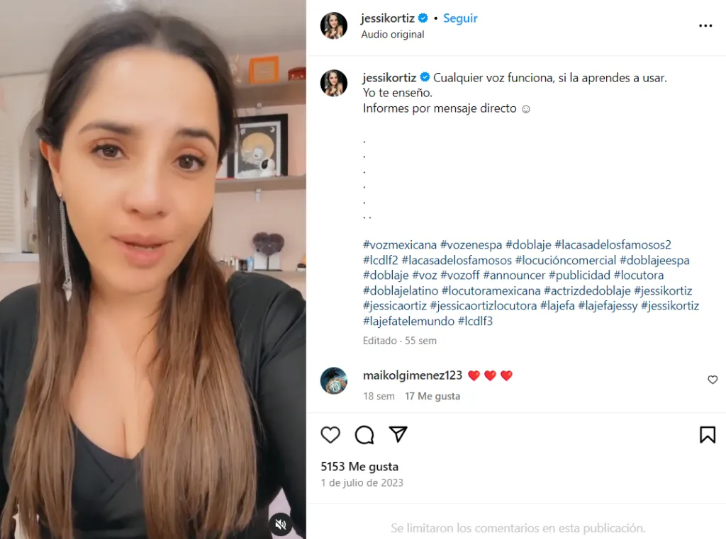 Este es el rostro de La Jefa, de La Casa de los Famosos 2024. Imagen: @jessikortiz.