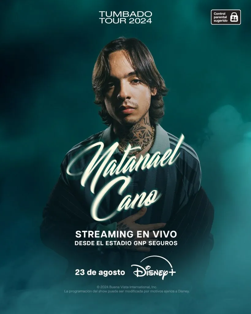 Natanael Cano la rompió en su concierto en la Ciudad de México, transmitido en Disney+. Imagen: Disney+.