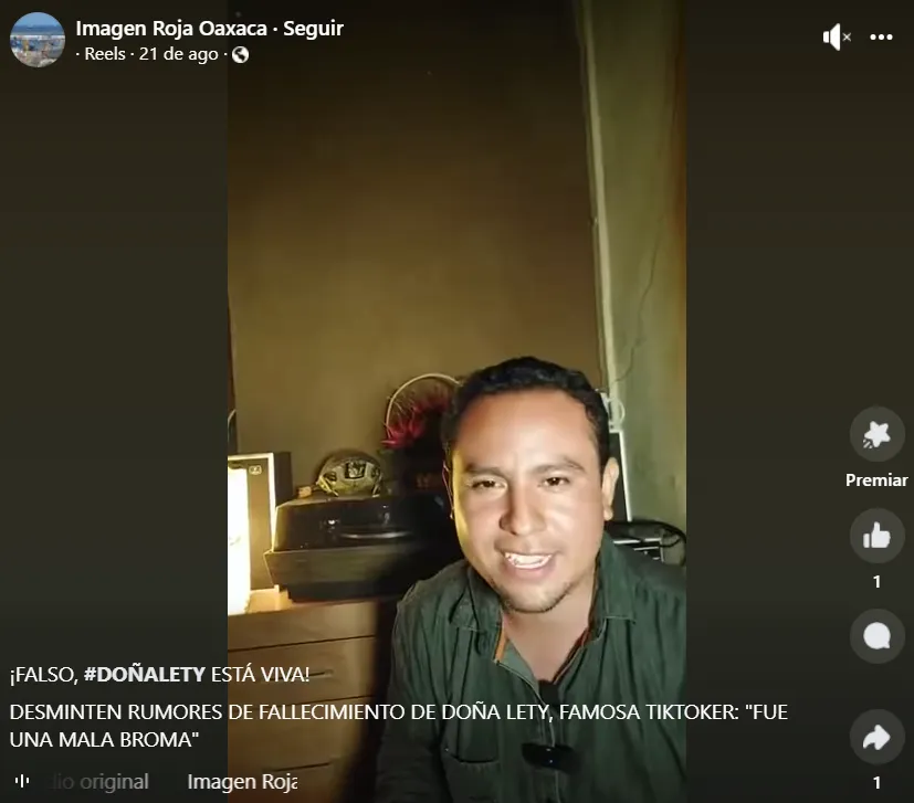 Jaime Toral afirmó que Doña Lety está bien. Imagen: Imagen Roja Oaxaca.