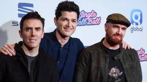 Glen Power (izq), Danny O'Donoghue y Mark Sheehan (derecha) de The Script en el 2019