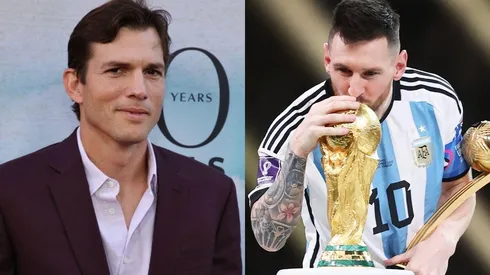 Ashton Kutcher, otra estrella de Hollywood que demostró su fanatismo por Argentina y Messi.